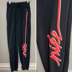 Nike Dri-Fit Athleisure Loungewear Streetwear Cozy Black Joggers‎ Sweatpants XS